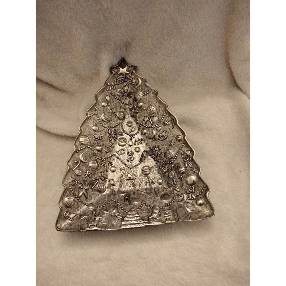 Vintage International Silver Company silver plated Christmas tree dish